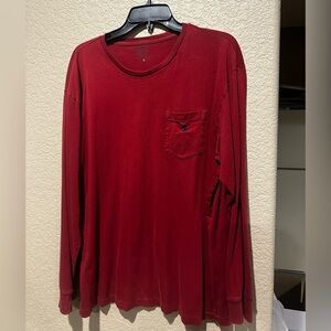 Classic Men's Polo Ralph Lauren Red Long Sleeve Tee